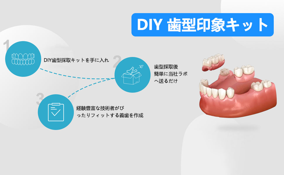 1本 カスタム 入れ歯 部分 取り外し可能 Dentellea 義歯 携帯